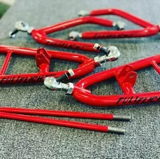 YAMAHA BLASTER+3 A-ARMS (for Banshee/YFZ450 spindles, hubs & brakes) (RED) SALE!