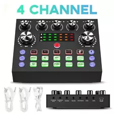 Mini Audio Mixer 4 Channel Bluetooth USB Sound Mixing Console Amplifier Studio