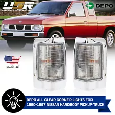 DEPO Pair of Front Clear Corner Light For 1990-1997 Nissan Hardbody Pickup Truck