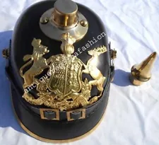 WW1 German Militaria Pickelhaube Prussian LEATHER Helmet For Leather Helmet gIFT