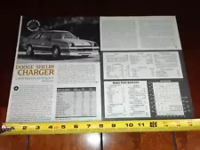 1983 SHELBY DODGE CHARGER ORIGINAL ARTICLE