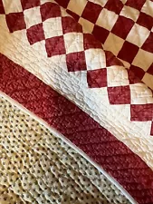 vintage red and white quilt