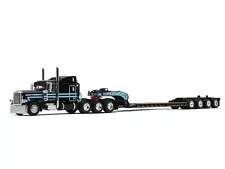 Peterbilt 389 with 63" Mid-Roof Sleeper and Fontaine Magnitude Lowboy Trailer w