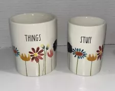 Rae Dunn Artisan Collection Floral Bloom Storage Canisters Set of 2