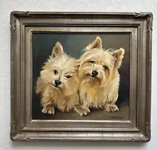 Original Richard Murray 16 x 18 Oil Painting “ Norwich Terriers”