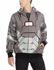 MARVEL IRON MAN 3 I AM WAR MACHINE COSTUME FLEECE FULL ZIP ADULT HOODIE