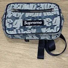 Supreme Fat Tip Jacquard Denim Waist Bag Authentic Perfect Condition