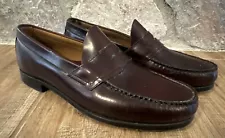 GH Bass Weejuns Burgundy Wine Leather Logan Penny Loafers Dress Shoes - Size 12E