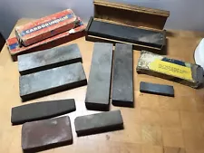 Vintage Estate Sale Lot Of Various Sharpening Stones Behr-Manning, Carborundum