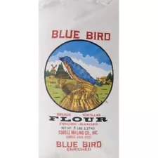 5 pound Blue Bird Flour Make great Fry Bread Cortez Mill in Cloth Bag for crafts