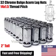 32 Chrome Bulge Acorn Lug Nuts 14x1.5 For Chevy GMC 2500 3500 HD Duramax 8 Lug (For: 2010 GMC)