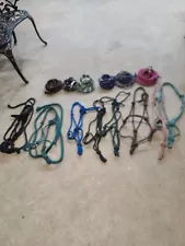 Tack Lot ! 8 Rope Halter,and 6 Lead Ropes Horse SIZE