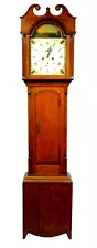 Beautiful 19th Century Antique Long Case Grandfather Clock Oak and Mahogany