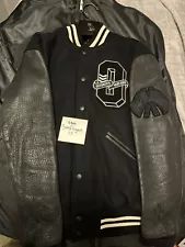 OVO x Roots 2017 Black Cream Leather Varsity Jacket October's Very Own Medium