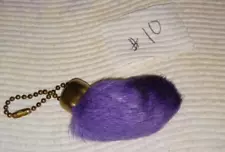 Vintage Lucky Charm Real Rabbit's Foot Keychain Dyed Shades of Purple #10