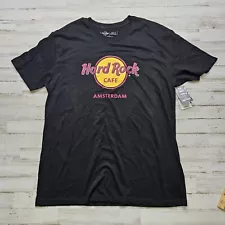 Hard Rock Cafe Amsterdam Black T Shirt Men's XL NEW w/ Tags Original Graphic Tee