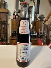 This Sale Is For (1) 1994 TY Cobb The Georgia Peach 10 Oz Coca Cola Bottle