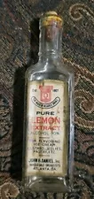 Vintage Daniel's Pure Lemon Extract Glass Bottle Estate Sale Box Included