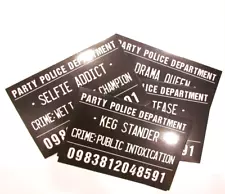 Party Police Mugshot Photo Prop Sign Boards Wedding Bridal Shower Birthday