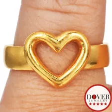 Mene 24K Yellow Gold Open Heart Band Ring 8.0 Grams NR