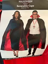 HALLOWEEN - Reversible Deluxe Vampire Cape (Red/Black) with necklace