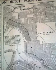 1905 SAN DIEGO California Downtown City Properties Lots for Sale MAP Newspaper