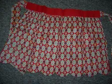 BEAUTIFULLY HAND MADE MACHINE SEWN RED PRINT KITCHEN APRON