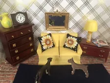 dollhouse furniture lot 1:12 Loveseat & Pillows-