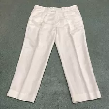 Cubavera Pants Mens 40/30 White Linen Beach Wedding Dress Pants