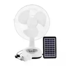 New Rechargeable Fan With solar panel, USB port,LED light and 2 Free bulbs