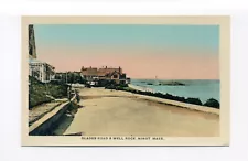 Minot, Scituate MA postcard, Glades Road, fire hydrant, homes, tiny lighthouse