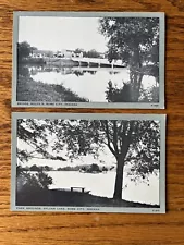 Postcards (2) Bridge Route 9, Park Grounds Sylvan Lake Rome City Indiana F6-1