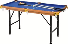 Soozier 55" Portable Folding Billiards Table Game Pool Table for Whole Family Nu