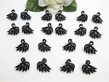 RESELL LOT 10 PAIR ANODIZED BLACK CRYSTAL SWAN EARRINGS FOR PIERCED EARS