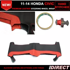 A Clearance Sale! For 11-14 Civic Hand-Stitched Steering Wheel Wrap Black/Orange (For: 2013 Honda Civic)