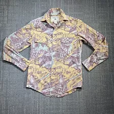 Western Aloha Big Island Hawaiian Rodeo Shirt Mens XS Tribal Folk Paniolo Cowboy