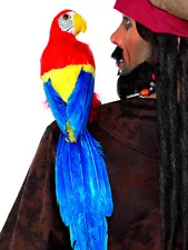 20" PIRATE PARROT ON SHOULDER MACAW BIRD SKULLY PIRATE COSTUME PROP ACCESSORY