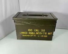 Original US Military Metal Ammo Can Box 100 Cartridges .50 Cal *Free Shipping*