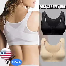 Women's Post-Surgery Front Closure Mastectomy Brassiere Sports Bra Wireless