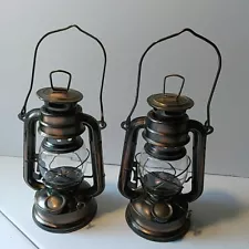 Lot of 2 - 8 Inch Hurricane Kerosene Oil Lantern Hanging Light / Lamp