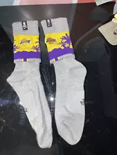 Los Angeles Lakers Nike NBA Crew Socks Courtside size XL #Lebron