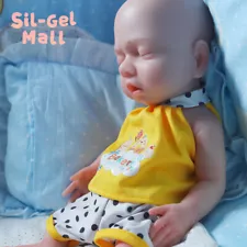 15" Sleeping Newborn Boy Realistic Full Silicone Reborn Doll Can Drink Water&Pee