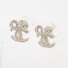 Chanel Coco Mark A22B Piercing jewelry (for both ears) GP×inestone Silver