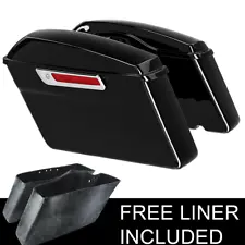 Painted Vivid Black Hard Saddlebags Fit For Harley Touring Road King Glide 14-23 (For: More than one vehicle)