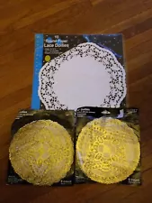 Lot Of Gold And White Paper Doilies Unused