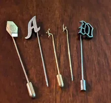 Vintage Stick Pins Lot of 5 Initials: N,A,K,T And L See Pics For Details RS5