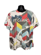 PF Changs All Over Design Shirt Wok Flames Are For Warriors XXL 2XL A20