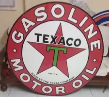 T.Texaco Pure Porcelain Enamel Heavy Metal Sign Double Side