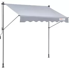 VEVOR Patio Awning Retractable 6.5'x3.9' Awning Sunshade Shelter 86"-122" Height