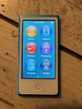 APPLE IPOD NANO 7TH GENERATION BLUE 16GB USED SEE DESCRIPTION